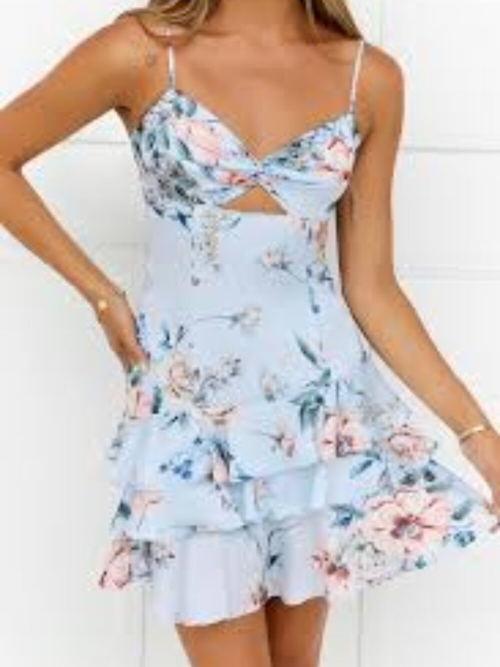 NWT Hello Molly Lush Moments Mini Dress Blue Floral Size 6 (US)